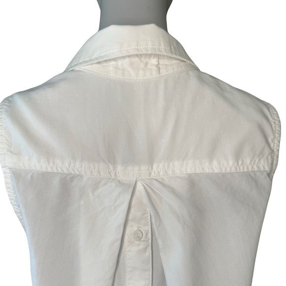BELLA DAHL Button Front Split Back White Blouse Top Tencel Size XS - Picture 10 of 16